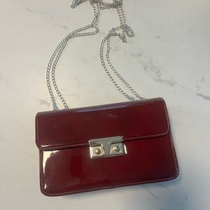 Women's Chain Shoulder Bag - Deep Burgundy